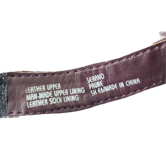 Earth Serano Prune Leather Heels Triple Strap Mary Jane Zip Womens Size 6 B - Picture 6 of 9